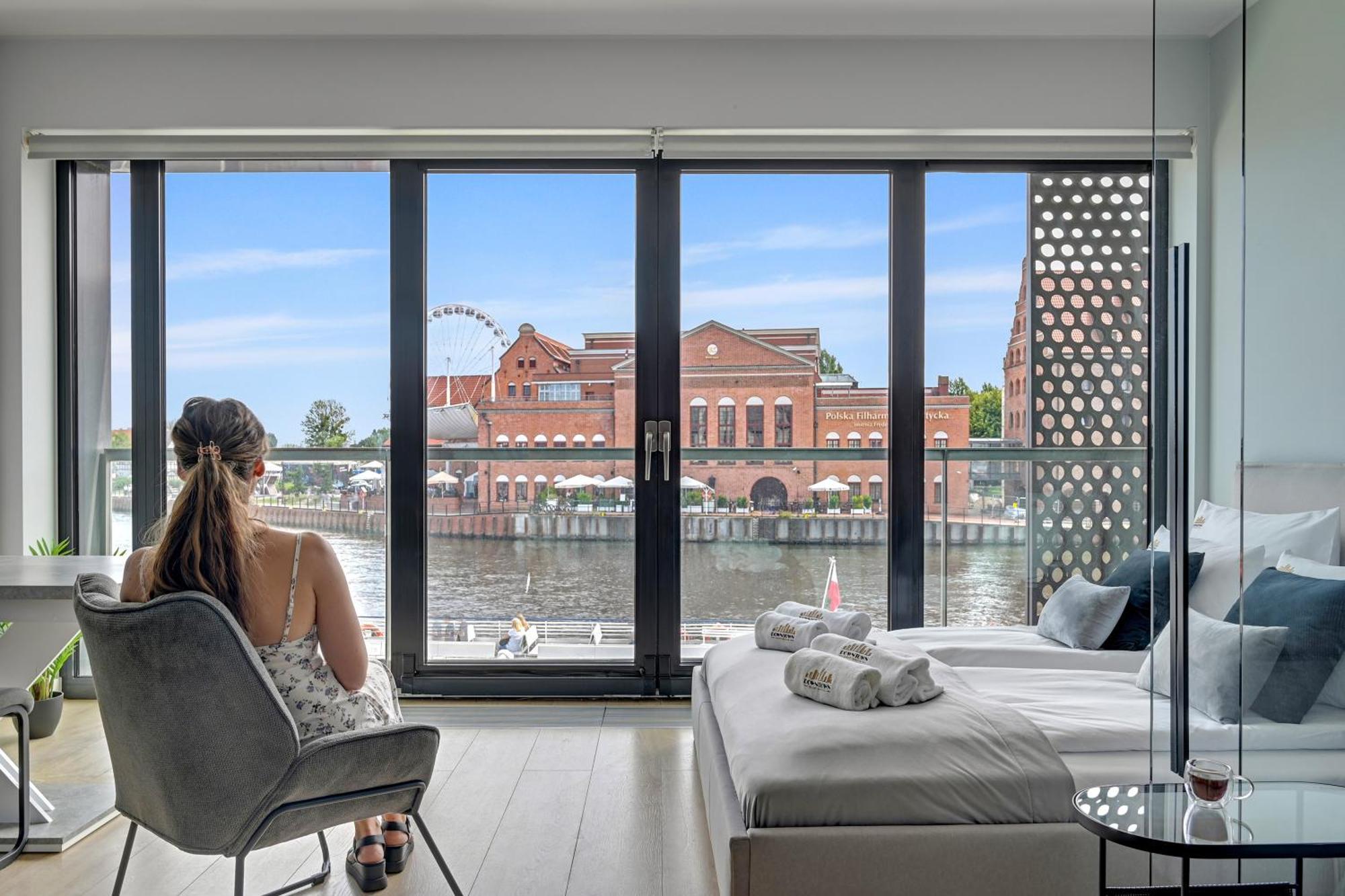 Symfonia Amazing River View Apartment By Downtown Apartments Gdańsk Kültér fotó