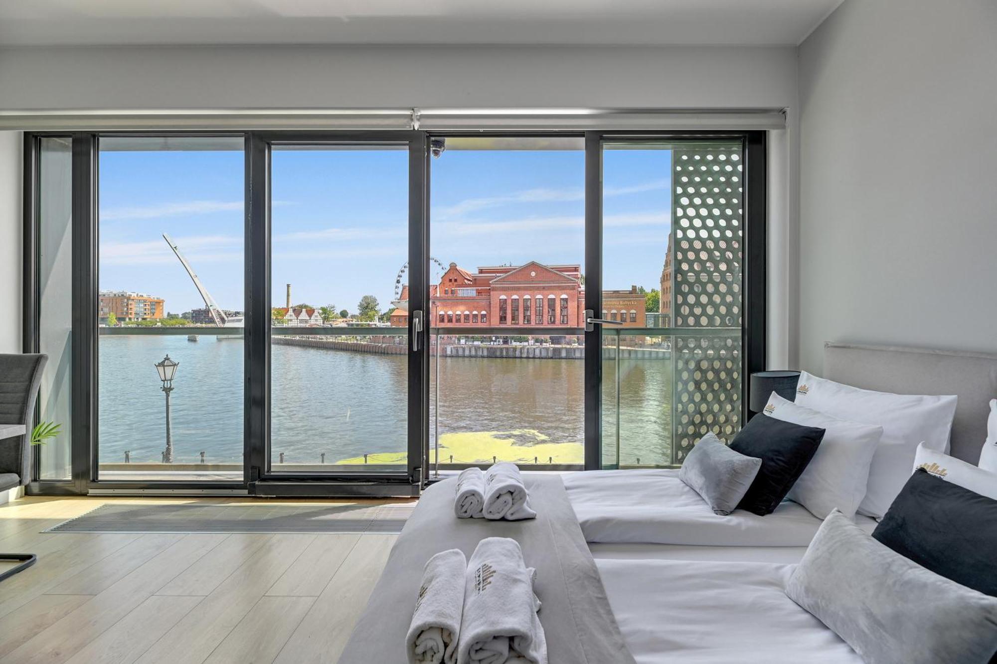 Symfonia Amazing River View Apartment By Downtown Apartments Gdańsk Kültér fotó
