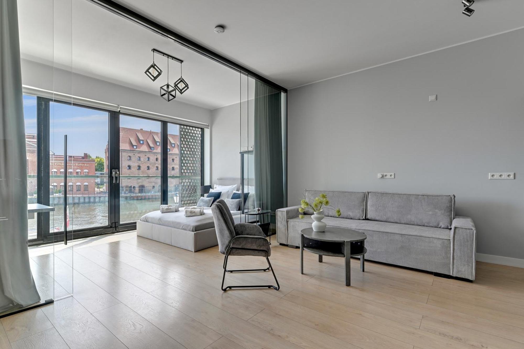 Symfonia Amazing River View Apartment By Downtown Apartments Gdańsk Kültér fotó