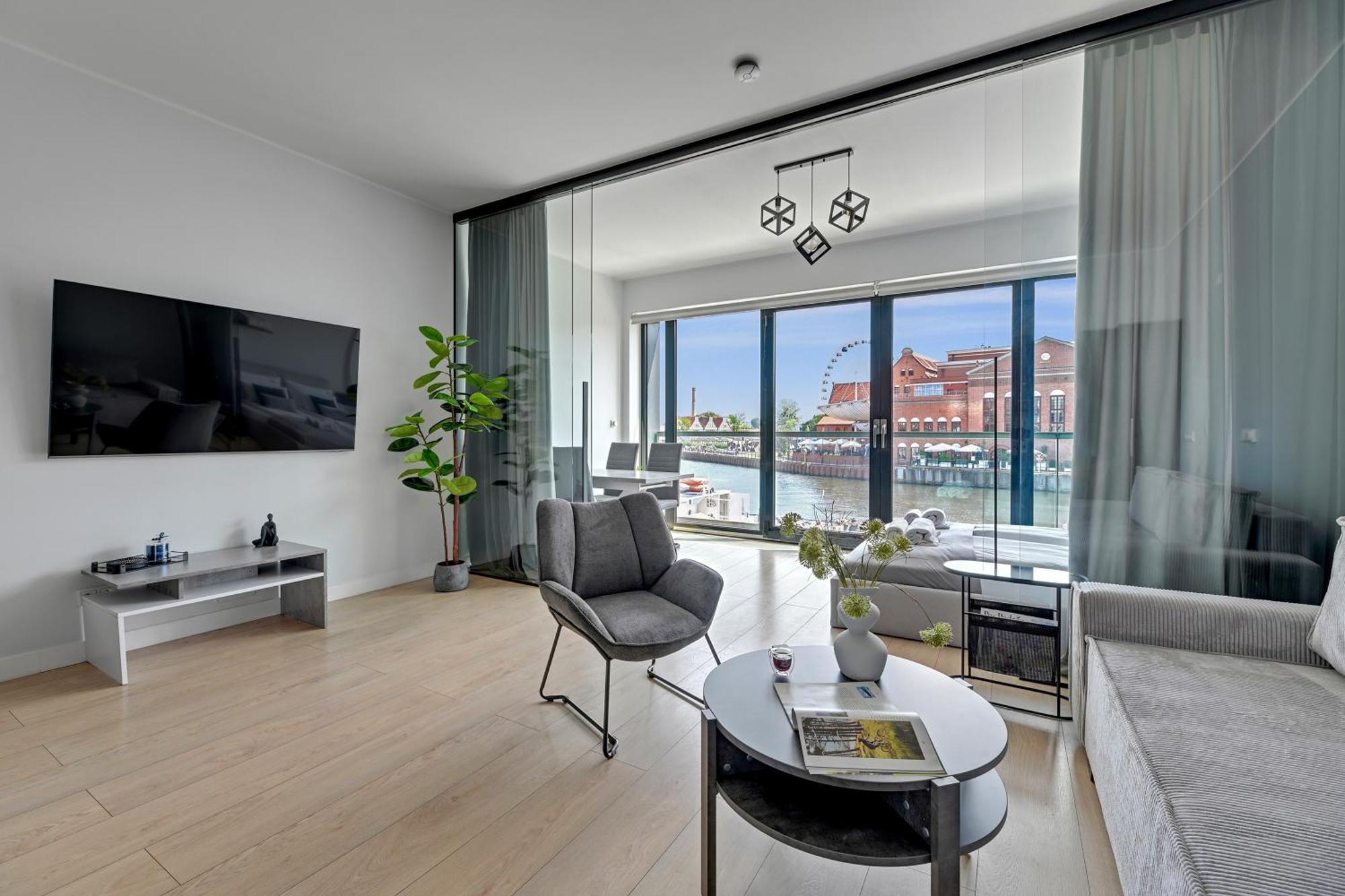 Symfonia Amazing River View Apartment By Downtown Apartments Gdańsk Kültér fotó